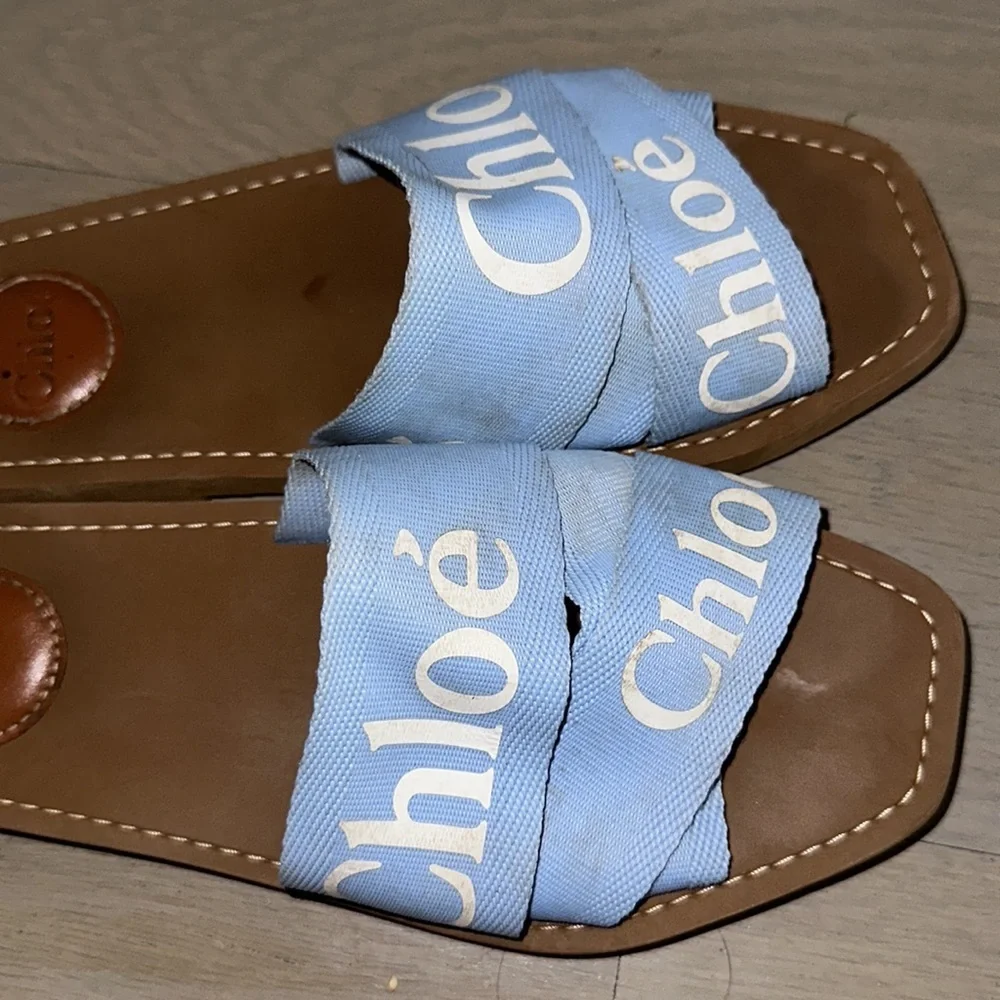 Chloe Woody slides - graceful blue size 38